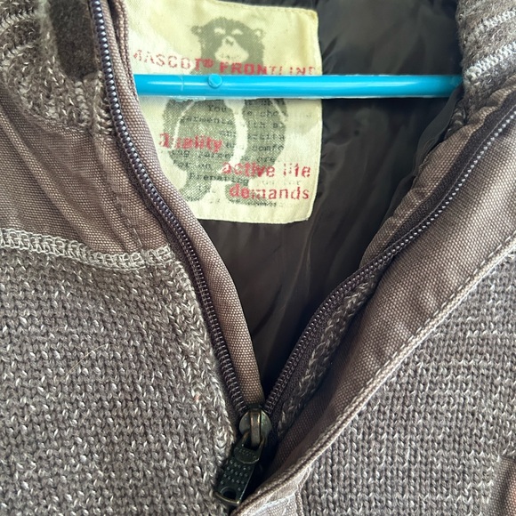 Mascot Frontline workwear sweater, elbow patches fully lined zip up neck - Picture 3 of 11